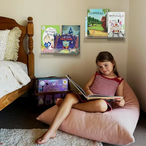 Miniatura 8 de NIUBEE Estanterías flotantes de acrílico de 16.5 pulgadas, paquete de 2, estantes de pared modernos transparentes para niños/niños, estantes