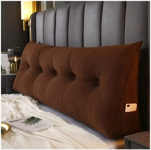Miniatura 12 de Almohada triangular para cabecero, cojín grande para cabecero, almohada de lectura, respaldo de posicionamiento, cojín para cama de día con funda