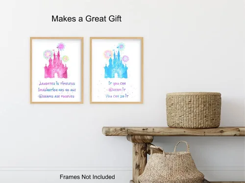 Miniatura 5 de Juego de decoración de pared con citas inspiradoras – Castle World, arte de pared motivacional para decoración de habitación, póster para niños
