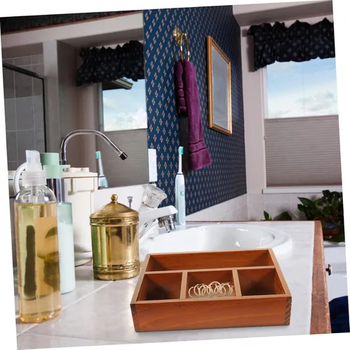 Miniatura 5 de Cabilock Bandeja de joyería dorada para perfumes, bandeja de tocador de tocador, compartimento de madera, organizador de maquillaje, solución