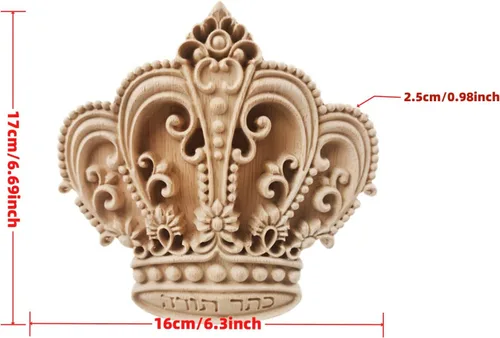 Miniatura 2 de Apliques de madera Onlays decorativos para muebles tallados para puerta de cama, armario, decoración larga sin pintar de madera tallada
