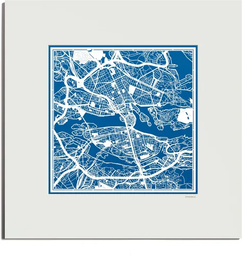 Miniatura 37 de O3 Design Studio Mapa de corte de papel Madrid negro mate de 20 x 20 pulgadas