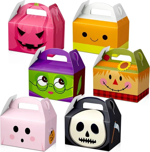 Miniatura 8 de TaoBary Juego de 24 cajas de dulces de Halloween, cajas de regalos de Halloween, cajas de regalos para regalos de cumpleaños, galletas, caja