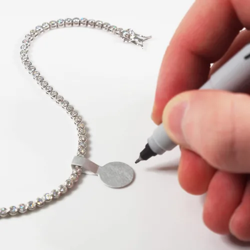 Miniatura 8 de CuteBox - Etiquetas de reparación de joyas, precio e identificación, 500 unidades, barra larga plateada Tyvek autoadhesiva para anillos, pulseras