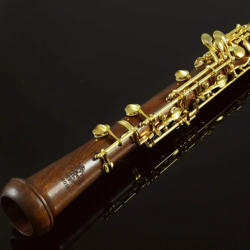 Miniatura 3 de Rochix Oboe Professional Performance Level RHG13 Cuerpo de secuoya chapado en oro semiautomático tono C con 2 cañas, 1 paño de limpieza, 1 hisopo
