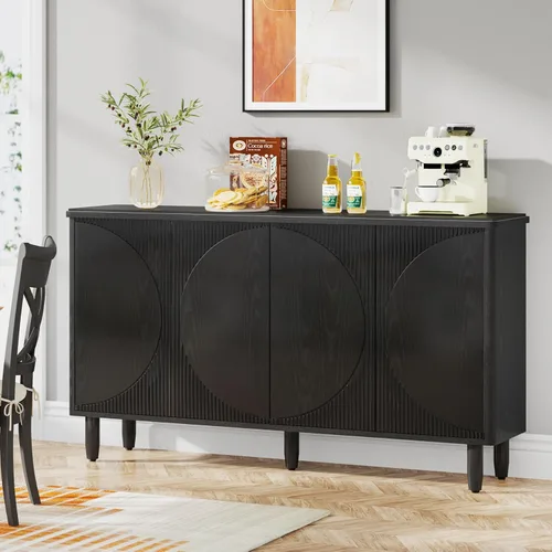 Miniatura 5 de Tribesigns Aparador de buffet con almacenamiento, armario de almacenamiento moderno, mesa de buffet con puertas para sala de estar, cocina, comedor