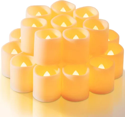 Miniatura 13 de Homemory - Paquete de 100 velas votivas sin llama parpadeantes, velas falsas eléctricas de más de 200 horas, luz de té LED operada