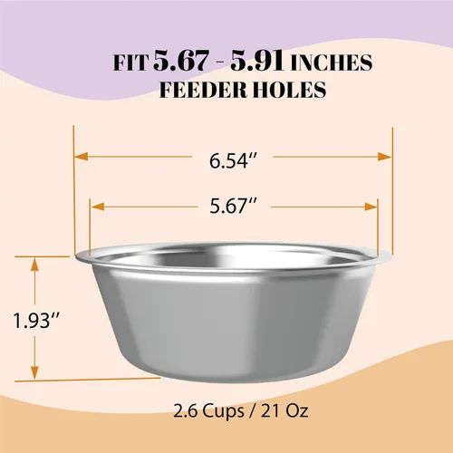 Miniatura 4 de AVERYDAY Juego de tazones para perros de acero inoxidable de 21 onzas, paquete de 2 para soporte de tazones para perros de repuesto, tazones