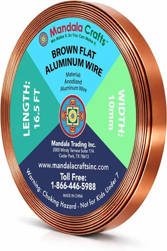 Miniatura 24 de Mandala Crafts Alambre de aluminio anodizado plano de 0.118 in para fabricación de joyas, alambre de bisel negro flexible de color de 33 pies