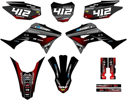 Miniatura 5 de Kit de base gráfica CRF 250 F Surge Black Senge 2019-2025 compatible con Honda