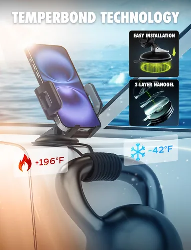 Miniatura 3 de Bracketron Griplox - Soporte de teléfono impermeable para barcos, soporte de ventosa marina con funda sellada, soporte seguro para teléfono
