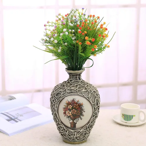 Miniatura 5 de JAKY-Global Flores artificiales Gypsophila Babysbreath - Ramo de plantas de agua falsas, 6 paquetes de plantas falsas, ramo de brida de boda, Mezcla