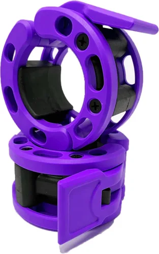 Miniatura 16 de Clout Fitness - Abrazaderas para barra de pesas olímpicas Collares de liberación rápida (2 unidades) Clips de peso con bloqueo para mancuernas de 2