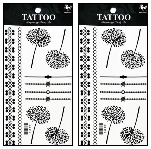 Miniatura 26 de Tatuajes 2 hojas de luna sol estrellas sobre amarillo azul impermeable tatuaje falso temporal pegatinas arte corporal extraíble para hombres mujeres