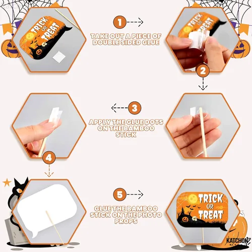 Miniatura 7 de KatchOn, Juego de accesorios de Halloween, paquete de 35 Accesorio de cabina de fotos del Día de los Muertos para decoraciones de fiesta mexicana