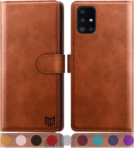 SUANPOT Funda de piel tipo cartera para Samsung Galaxy A71 5G (versión 4G) con tarjetero de crédito RFID, con tapa para Samsung A71, funda para