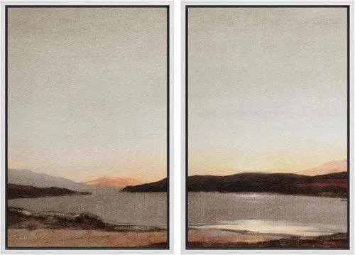 Miniatura 71 de SIGNWIN Lienzo enmarcado para pared, juego de arte sereno de paisaje de pantanos, ilustración rústica, arte moderno, minimalismo, decorativo