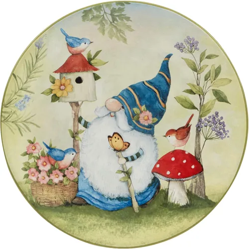 Miniatura 3 de Certified International Garden Gnomes - Platos de ensalada/postre de 9 pulgadas, multicolor, mediano, juego de 4