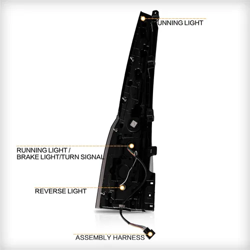 Miniatura 6 de VLAND Conjunto de luces traseras compatible con GMC Yukon 2015-2020, lámpara trasera con DRL, luz trasera con luces antiniebla y señal de giro