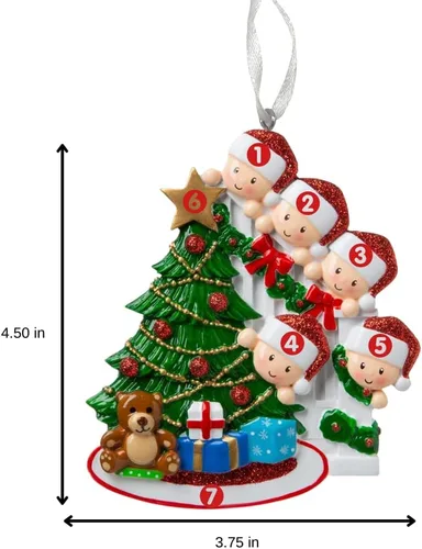 Miniatura 4 de Adorno de Navidad Familiar 2025 – Adorno Personalizado para Familias – Adorno Familiar Personalizado que Se Asoma – Decoración de Árbol Navideño