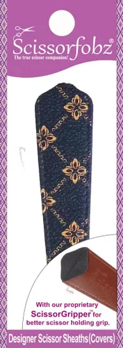 Miniatura 22 de Fundas protectoras para tijeras de diseñador, 4 unidades, tamaño surtido, diseño floral victoriano azul #4-304 Jardín floral victoriano azul
