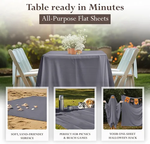 Miniatura 6 de Utopia Bedding Sábanas Planas - Paquete de 6 - Tela de Microfibra Cepillada Suave - Sábana Superior Resistente al Encogimiento y Decoloración - Gris