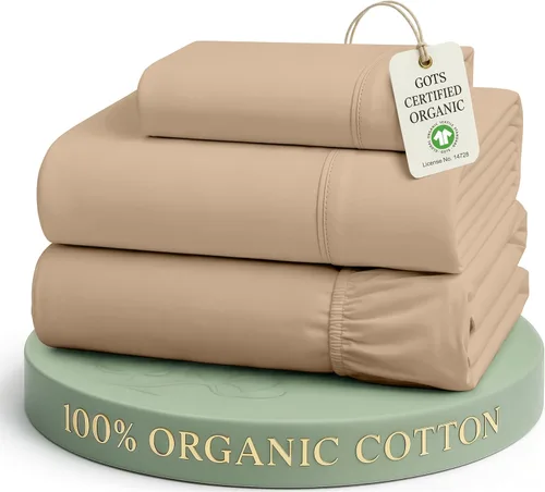Miniatura 57 de Lane Linen Sábanas de cama tamaño Queen, juego de sábanas 100 % algodón orgánico, sábanas refrescantes suaves tamaño Queen, juego de sábanas Queen