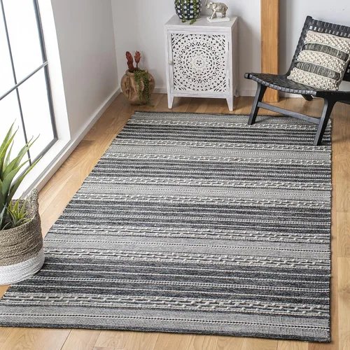 Miniatura 6 de SAFAVIEH Striped Kilim Collection STK516Z - Alfombra decorativa hecha a mano de algodón de tejido plano, 2 pies 3 pulgadas x 5 pies