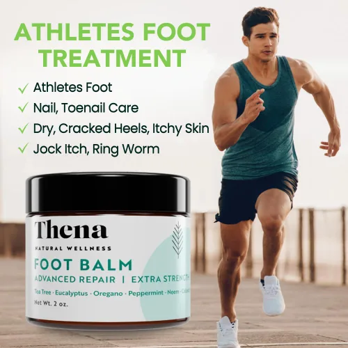 Miniatura 4 de Thena Athletes - Crema para pies extra fuerte, alivio herbario con árbol de té, neem y mentol, bálsamo de tratamiento de pies de atletas para pies