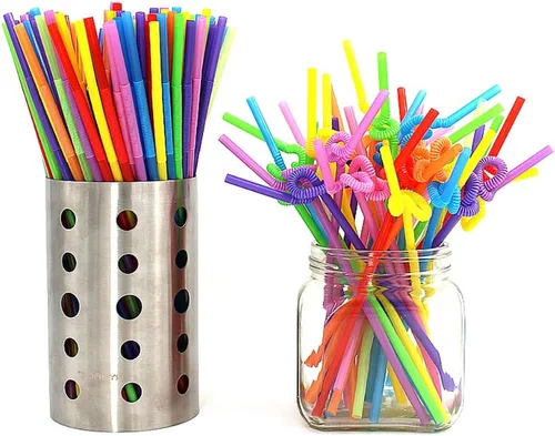 Miniatura 3 de ALINK 300 pajitas de plástico flexible, 10.2 pulgadas, extra largas, coloridas, desechables, flexibles, para fiestas