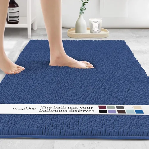 Miniatura 40 de MAYSHINE Alfombra de Baño de Chenilla Afelpada Extra Suave, Súper Absorbente, Alfombra de Baño Antideslizante Microfibra Esponjosa