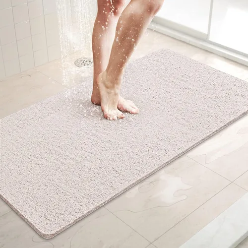 Miniatura 24 de LuxStep - Tapete de ducha, de 24 x 36 pulgadas, tapete de baño antideslizante con drenaje, tapete de baño de cloruro de polivinilo, de secado Gris