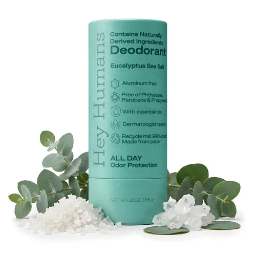 Miniatura 19 de Hey Humans Desodorante, desodorante sin aluminio para mujeres y hombres, contiene ingredientes de origen natural, control de olores todo el día