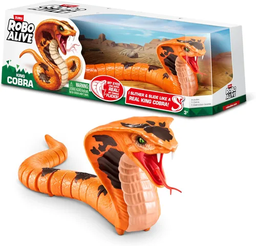 Robo Alive King Cobra by ZURU, juguete robótico de serpiente móvil alimentado por batería, características realistas de serpiente, a partir de 3 años