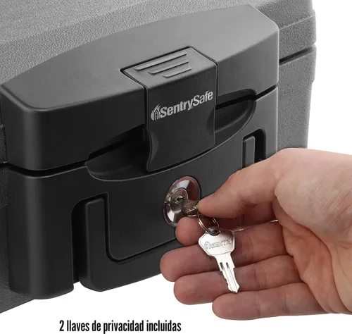Miniatura 7 de Caja impermeable ignífuga SentrySafe H0100 con cerradura de llave, 0.17 pies cúbicos, negro