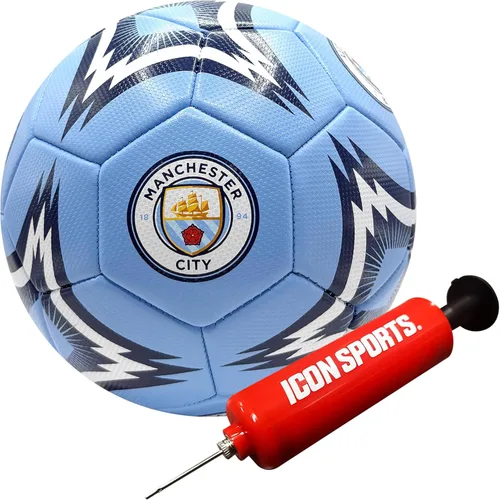 Icon Sports Balón de fútbol oficial del Manchester City FC, MC154BLT, color blanco, talla 3