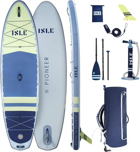 Miniatura 11 de ISLE Pioneer - Tabla inflable de remo para pie, incluye correa de bobina, aleta de giro, mochila de viaje, bomba de mano, remo - SUP apto
