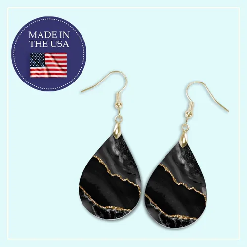 Miniatura 32 de Dangle Earrings for Women Colorful Dangling Drop Statement Jewelry Printed MDF Wood Teardrop Double Side Print Handmade by The Painted Pug