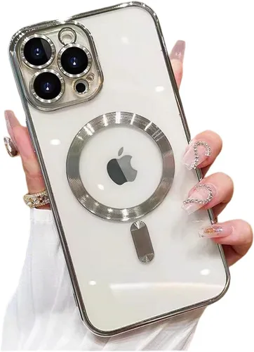 Miniatura 31 de Funda magnética para iPhone 12 Pro Max transparente compatible con MagSafe Funda protectora de lente de cámara integrada para iPhone 12 Pro Max