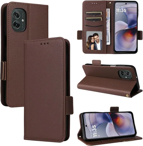 Miniatura 112 de Funda de piel sintética compatible con Motorola Moto E22 4G, funda de piel sintética compatible con Motorola Moto E22i 4G, color negro
