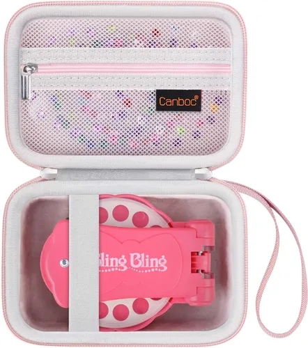 Canboc Funda para impresora de etiquetas Bluetooth ORGBRO X1/Memoking/Ponek/Phomemo/Omezizy/Memoqueen T02, cable de bolsillo de malla, papel Rosado