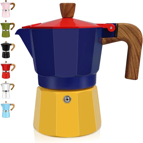 Miniatura 12 de Estufa de aluminio de 2 tazas de café expreso Moka Pot Express Percolator Italiano Classic Mocha Máquina de café para café italiano y cubano Plateado
