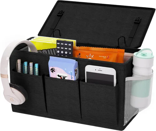 Miniatura 20 de Edudif Organizador de Cabecera de Doble Propósito, Organizador de Cama con 6 Bolsillos, Solución de Almacenamiento Versátil para Mesita de Noche
