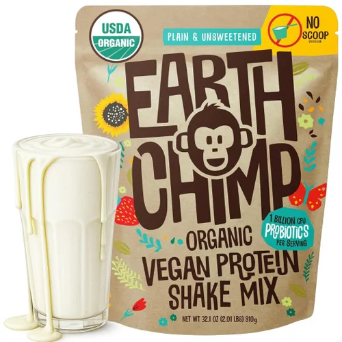 Miniatura 14 de EarthChimp Proteína vegana orgánica en polvo, con probióticos, sin OMG, sin lácteos, sin suero de leche, proteína en polvo a base de plantas