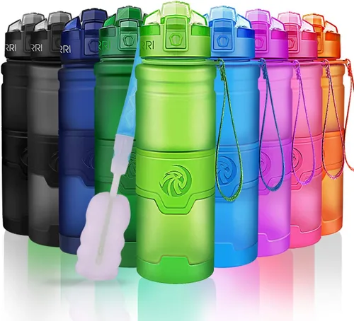 Miniatura 10 de Botella de agua deportiva Zorri, 400/500/700ml/1L, sin BPA, a prueba de fugas, ligera, botellas Tritan para exteriores, camping, ciclismo, fitness