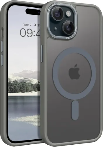 Miniatura 22 de BENTOBEN Compatible con iPhone 15 Plus, Funda de teléfono magnética translúcida mate delgada a prueba de golpes [Compatible con MagSafe] Funda