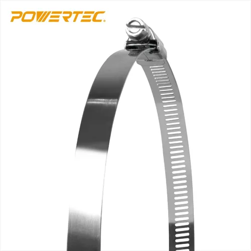 Miniatura 5 de POWERTEC Abrazaderas de manguera de accionamiento de engranaje sin fin de acero inoxidable, ajustables de 5-1/2 a 6-1/2 pulgadas para manguera