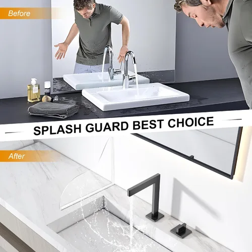 Miniatura 3 de UIOCSSC Protector contra salpicaduras de ducha, paquete de 2 protectores de salpicaduras de agua para bañera de silicona, autoadhesivos