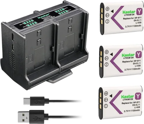 Miniatura 7 de Kastar Cargador de batería cuádruple compatible con batería Sony NP-BY1, Sony HDR-AZ1VR Impermeable Action Cam Mini, Action Cam Mini HDR-AZ1VB, Sony