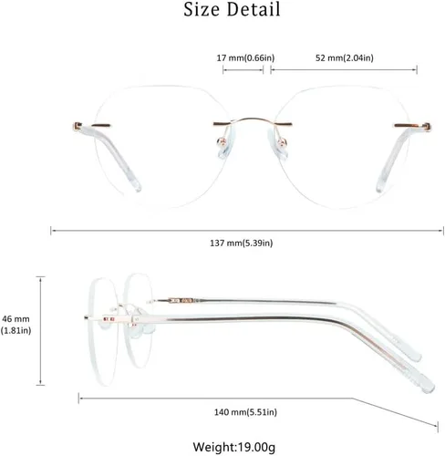Miniatura 4 de LifeArt Blue Light Blocking Reading Glasses, Reduce Eyestrain, Stylish for Men and Women E2_(claro claro)